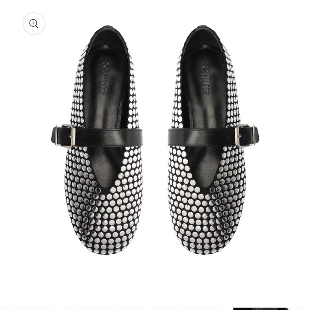 SCHUTZ Black Studded Mary Jane Flats - Picture 6 of 6